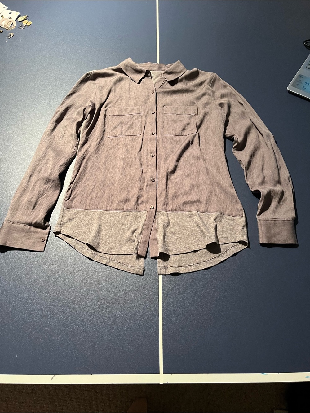 LOFT Two-Tone Gray Button-Down Shirt